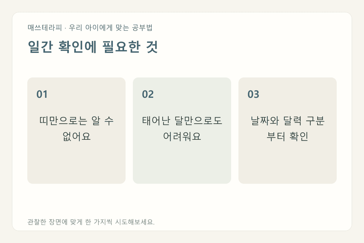 일간 확인에 필요한 것