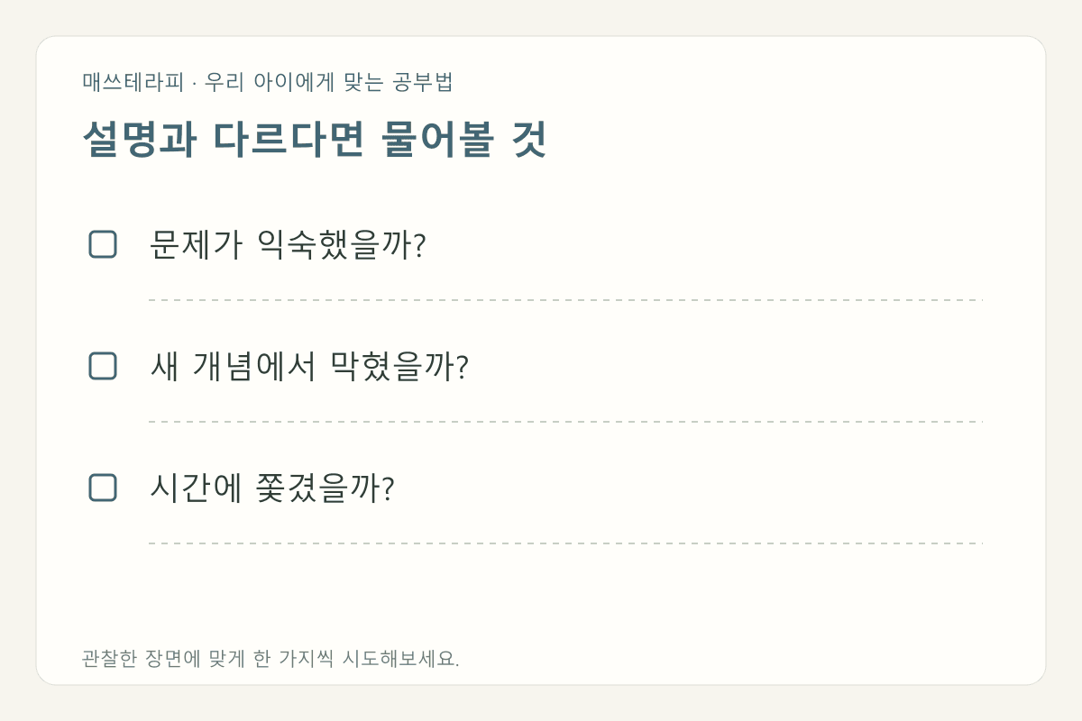 설명과 다르다면 물어볼 것