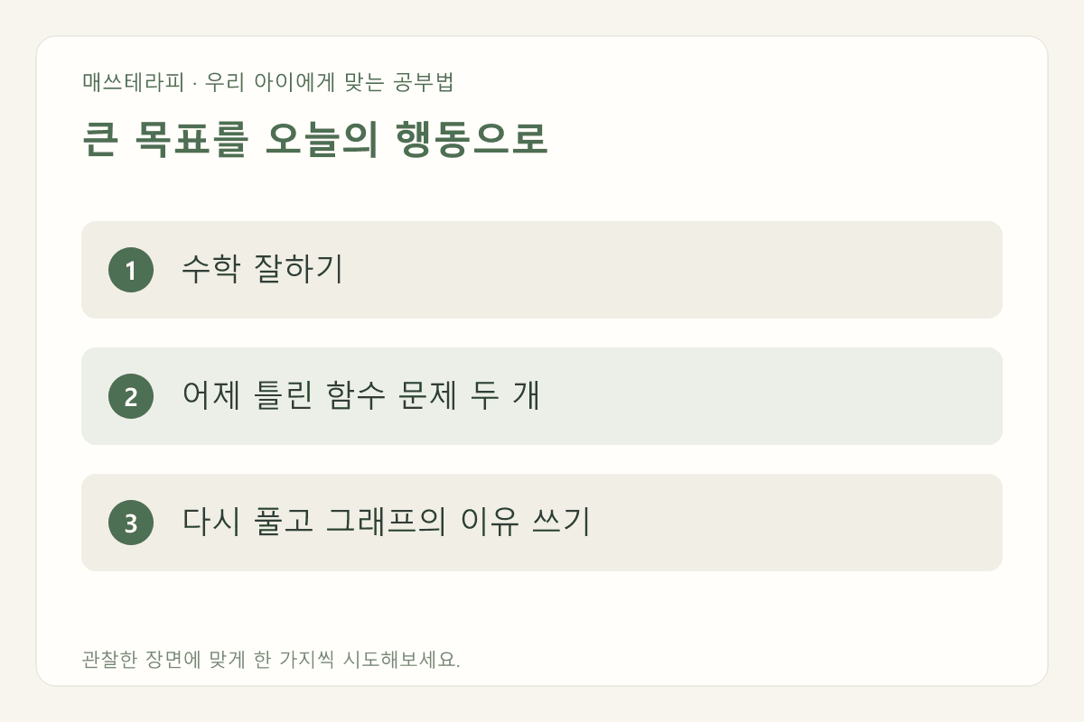 큰 목표를 오늘의 행동으로