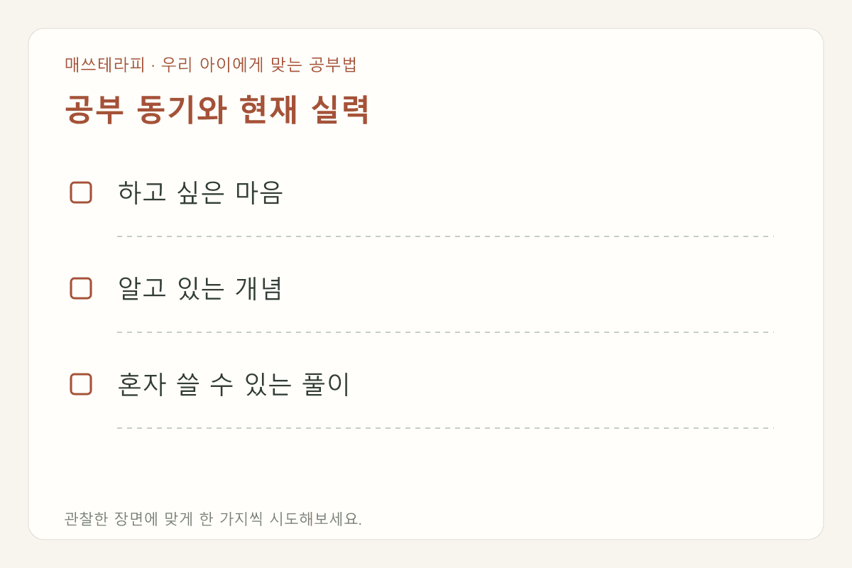 공부 동기와 현재 실력