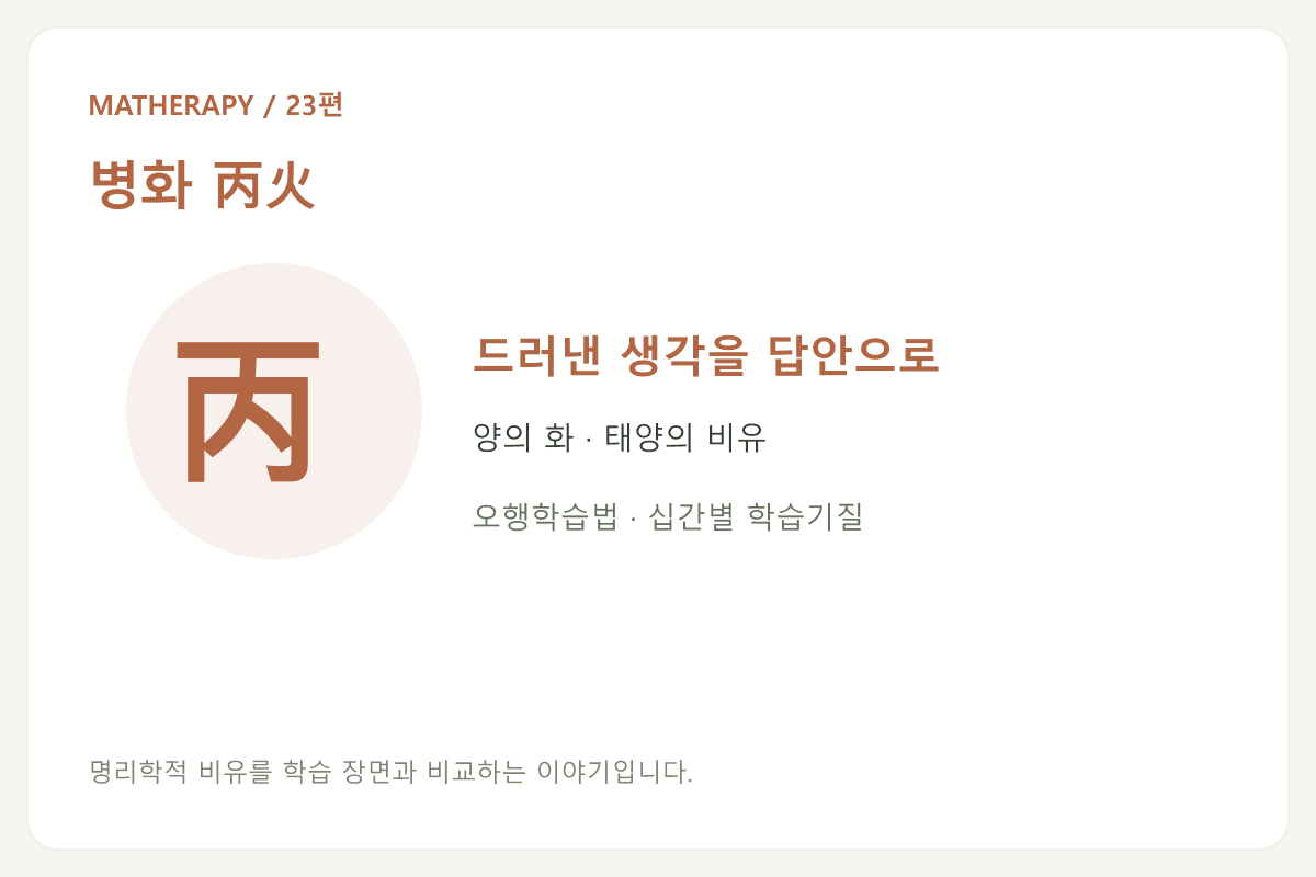 병화 丙火 — 드러낸 생각을 답안으로 — 양의 화 · 태양의 비유