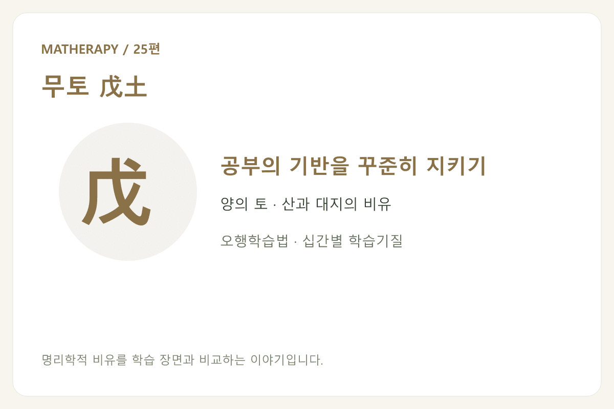 무토 戊土 — 공부의 기반을 꾸준히 지키기 — 양의 토 · 산과 대지의 비유